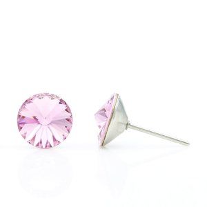 8mm Purple Swarovski Studs | Purple Crystal Earrings | June Birthstone Earrings